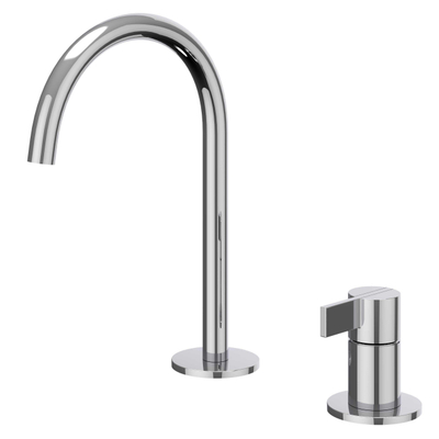 Ivy Pact wastafelkraan - opbouw - hoog - 2-gats - voorsprong 17.1cm - coldstart - chroom