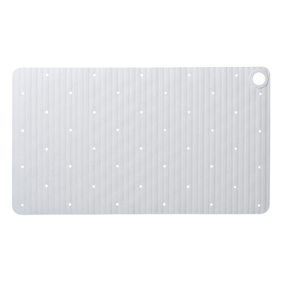 Sealskin Ribb Tapis de bain - 40x70cm - Antidérapant - inclus - crochet noir - Blanc