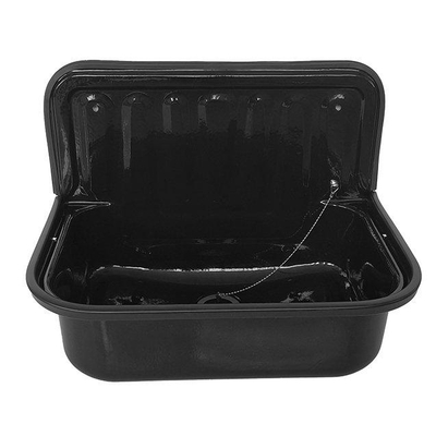 Xellanz Évier de décharge en tôle d'acier 50,5 x 33 x 37 cm noir brillant