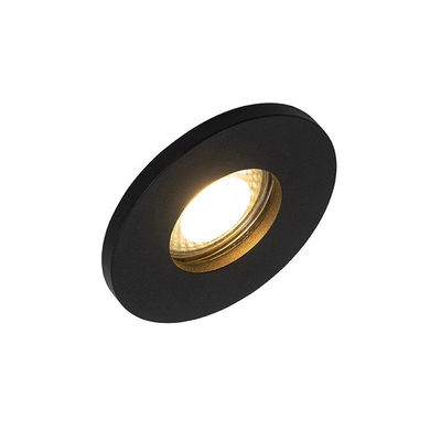 QAZQA Shed spot encastrable - 8,5x8,5 cm - IP54 - rond - noir mat