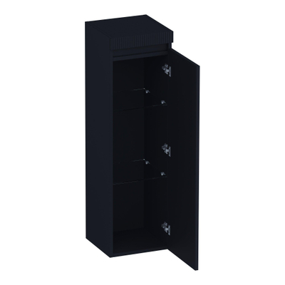 BRAUER Joy Wavy Armoire haute - 120x35x35cm - 1 porte - ouverture à droite - sans poignée - noir mat