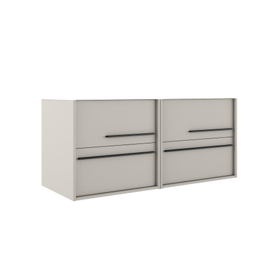 Saniclass Prime Essential Meuble sous lavabo - 120x55x46cm - 4 tiroirs - Poignée standard - MDF - mat cotton (beige)