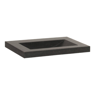BRAUER Magma lavabo - 60x46x5cm - 1 bassin - 0 trous de robinet - pierre naturelle - basalte anthracite