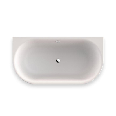 PliegerKansasbad back to wall acryl met waterinlaat155x80x60cminclusief af-en overloopgarnituur chroom en potenmat wit