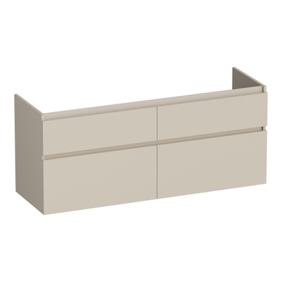 BRAUER Delight meuble sous-lavabo - 120x46x60cm - 4 tiroirs à fermeture douce - sans poignées - 2 découpes pour siphon - beige mat