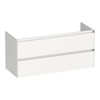 BRAUER Inspire meuble sous lavabo 120 2 tiroirs softclose - sans poignée - 2 découpes pour siphon - brillant blanc