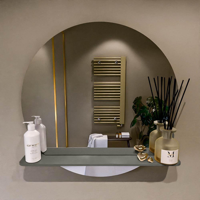 Mondiaz SPOT miroir – Ø 70 cm – avec tablette – Smoke (brun clair)
