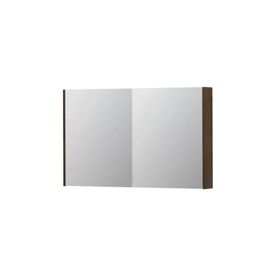 INK SPK2 spiegelkast – 120x74x14 cm – 2 deuren, dubbelzijdige spiegeldeuren – Fineer Chocolate