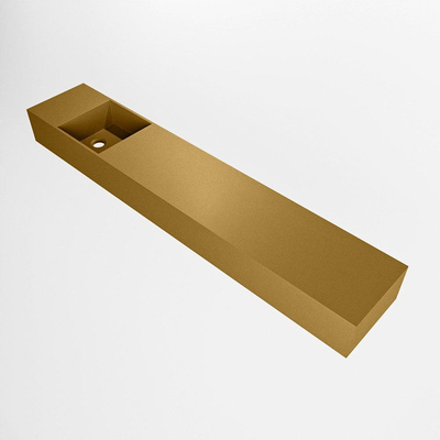 Mondiaz TYNE Lavabo compact - 120x23x12cm - vasque à gauche - sans trous de robinet - solid surface - Oro