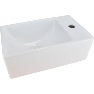 Wiesbaden Rhea Lave mains 30.5x18x11cm avec trou pour robinetterie droite Blanc