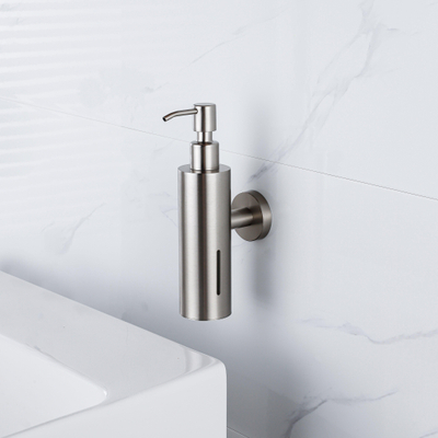 Fortifura Calvi zeepdispenser - wand - rond - PVD - geborsteld RVS