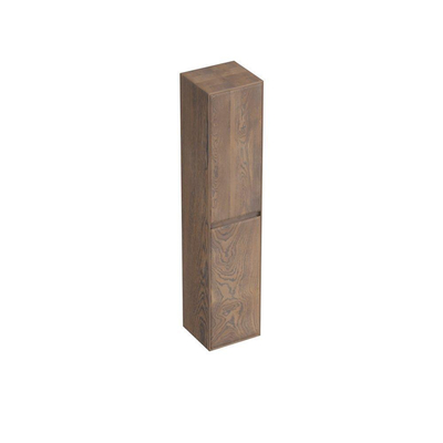 Forzalaqua Reno 2.0 armoire de salle de bains 38x35x180cm Sans poignée 2 portes battantes gauche et droite avec softclose Chêne massif Havanna