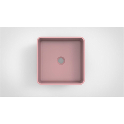 Arcqua Case vasque à poser - 37x37cm - Carré - Marbre de synthèse Rose Mat
