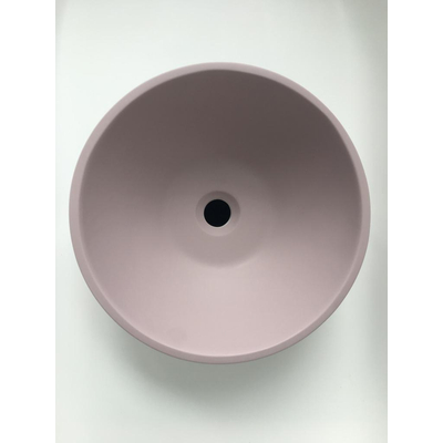 Crosstone by arcqua Loeffi lavabo 38x38cm rond solid surface rosa
