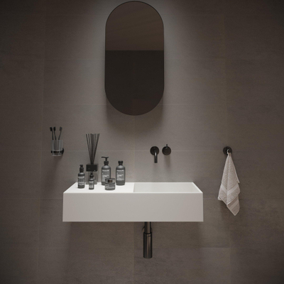 Ideavit Solidplan Wastafel 75x32.5x15cm rechthoek 0 kraangaten 1 wasbak Solid surface wit
