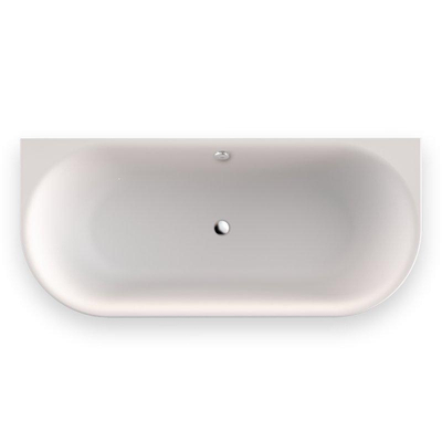 PliegerKansasbad back to wall acryl met waterinlaat180x80x60cminclusief af-en overloopgarnituur chroom en potenmat wit