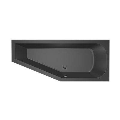 Xenz Lagoon Baignoire d'angle - 170x75x48 - bonde Centrale - Droite - Compact - acrylique - ebony