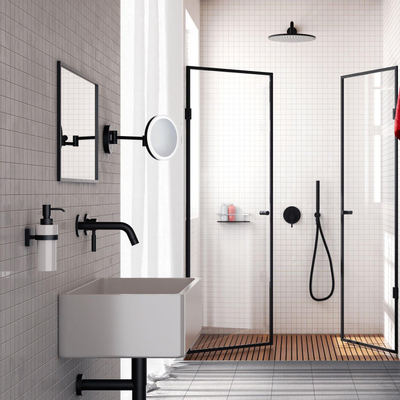 Miroir cosmétique Smedbo Outline - 20x20cm - montage mural - noir mat