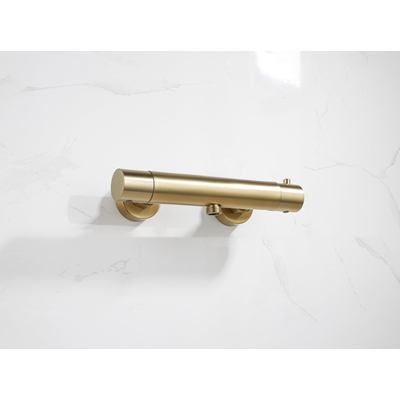 Fortifura Calvi Thermostatische Douchekraan - opbouw - PVD - geborsteld messing (goud)