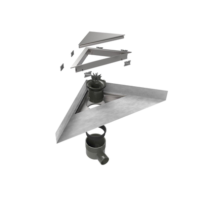 Easy Drain AquaJewels Delta Zero brossé 20x20cm avec sortie latérale siphon 50mm garde d'eau 30/35/50mm inox AJDE ZM