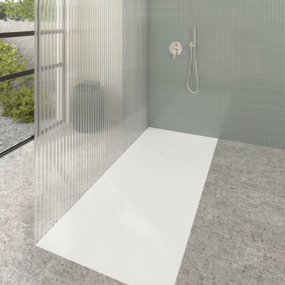 Villeroy & Boch Ecora douchebak - 180x80x4.5cm - afvoer korte zijde - white alpine (wit)