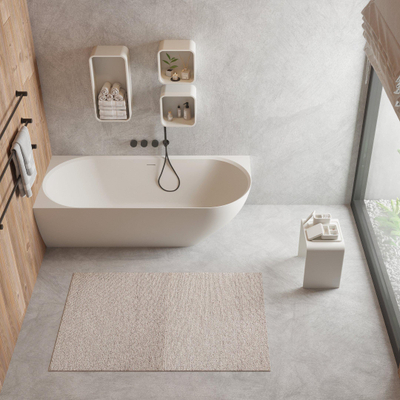 Ideavit Solidnova half vrijstaand bad - 180x80x56cm - Solid surface - Hoek links - Mat Wit