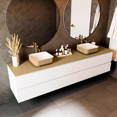 Mondiaz TOP 51 Topblad - 220x51x0.9cm - geschikt voor afdekplaat - Solid surface - Oro