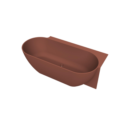 Arcqua Havana Baignoire demi-îlot - 170x80cm - droite - terracotta mat
