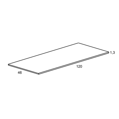 Adema Tops Plan sous vasque - 120x1.5x46cm - Blanc mat