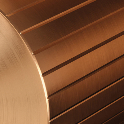 BRAUER Stripe Inbouw Wastafelmengkraan - gebogen uitloop en rozetten - model A1 - koper geborsteld PVD