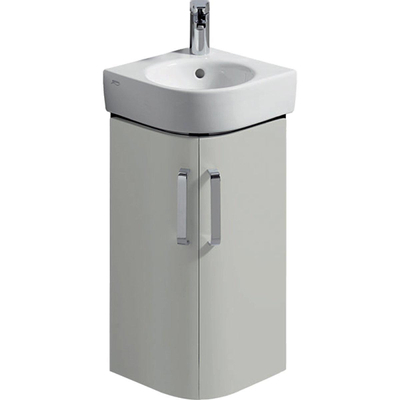 Geberit Renova Compact meuble sous-lavabo d’angle avec 2 portes 42.5x60.4x33cm gris clair