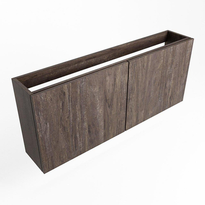 Mondiaz FOWY Meuble sous lave-mains - 120x22x50cm - 2 portes - push to open - softclose - Dark Brown