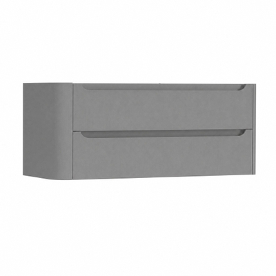H&R Badmeubelen Juice Meuble sous vasque - 120x45x50cm - angle gauche arrondi - 2 tiroirs - poignée intégrée - stone grey mat
