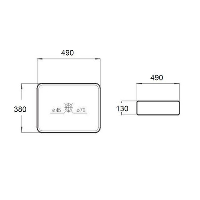 Best Design Side Vasque à poser 49x38x13cm céramique blanc