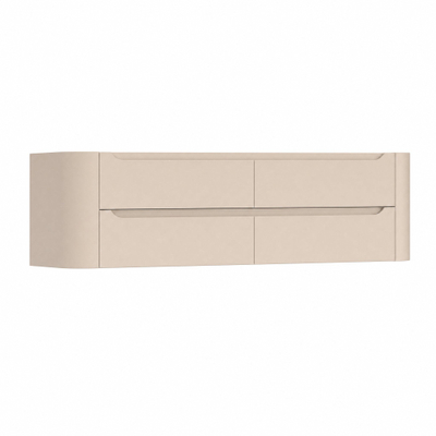 H&R Badmeubelen Juice Wastafelonderkast - 160x45x50cm - afgeronde hoeken - 4 lades - geïntegreerde greep - Merino