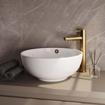 Brauer Gold - Édition Robinet mélangeur lavabo à poser - haut - modèle a - PVD - or brossé
