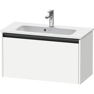 Duravit Ketho.2 Wastafelonderbouwkast - met 1 lade - 81x39x44cm - met greep antraciet - wit mat
