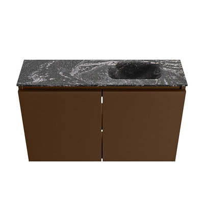 MONDIAZ TURE-DLUX Meuble de toilettes 80 cm Rust. EDEN lavabo Lava position droite. Avec 1 trou de robinet.
