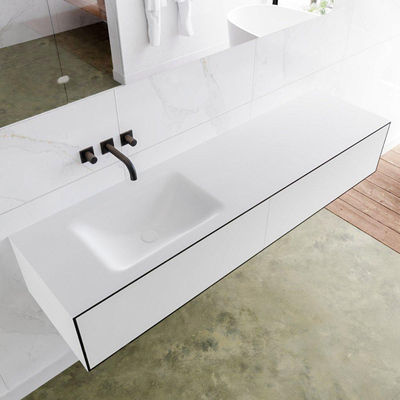 Mondiaz Lagom Meuble avec 2 tiroir 170x30x45cm vasque Cloud gauche sans trous de robinet Solid Surface Urban