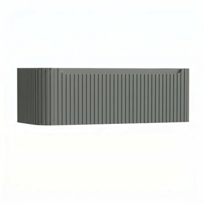 H&R Badmeubelen Juice Wastafelonderkast - 120x45x40cm - linkerhoek afgerond - 3D-front - 1 lade - geïntegreerde greep - petrol mat