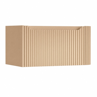 H&R Badmeubelen Juice Wastafelonderkast - 80x45x40cm - rechterhoek afgerond - 3D-front - 1 lade - geïntegreerde greep - peach