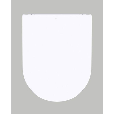 QeramiQ Dely Swirl Toiletset - 36.3x51.7cm - Geberit UP320 inbouwreservoir - met Burda frame - 35mm zitting - bedieningsplaat licht grijs - rechthoekige knoppen - glans wit