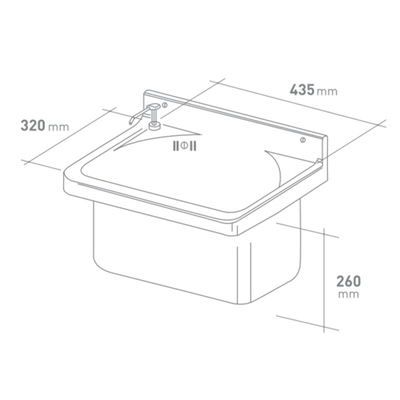 Go by Van Marcke Reo uitgietbak kunststof 52 cm inclusief crepine met overloop inclusief bevestigingsset inclusief zeepdispenser