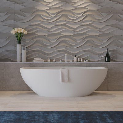 Ideavit Solidellipse Baignoire autoportante 180x88cm ovale Solid surface blanc