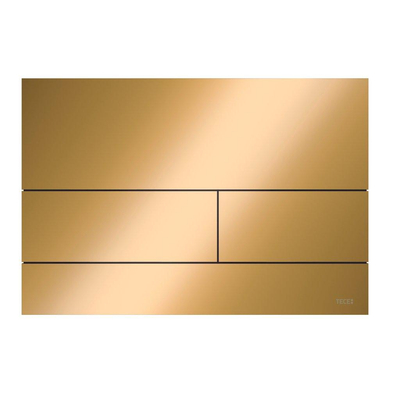 Tece Square II plaque de commande technique double chasse incl. cadre d'encastrement optic or poli