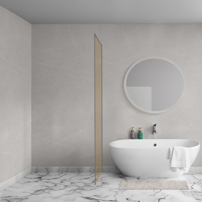 Aqua Vista Oria Cuadra zijwand - 100x200cm - voor douchecabine - 8mm - champagne glas - gunmetal (antraciet)