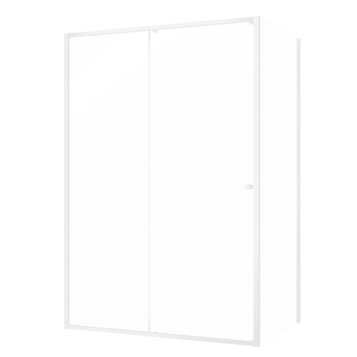 Sealskin Contour Porte coulissante avec paroi latérale 120x90x200 cm, verre de sécurité clair 6 mm Blanc mat