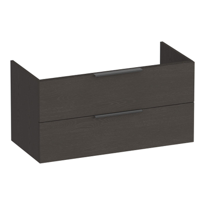 BRAUER Elevate meuble sous lavabo 100 excl. poignées à poser 2 tiroirs softclose et 1 découpe pour le siphon - Bois Anthracite