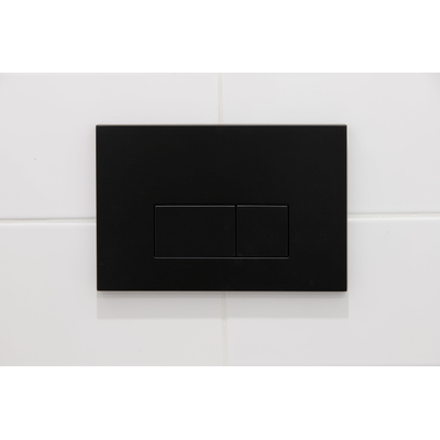 FugaFlow Bedieningsplaat - bedieningspaneel voor Geberit UP320 inbouwreservoir - dualflush - rechthoekige knoppen - kunststof zwart mat - Black Friday -