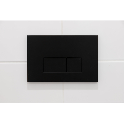 FugaFlow Metal Bedieningsplaat - bedieningspaneel voor Geberit UP320 inbouwreservoir - dualflush - rechthoekige knoppen - metaal zwart mat
